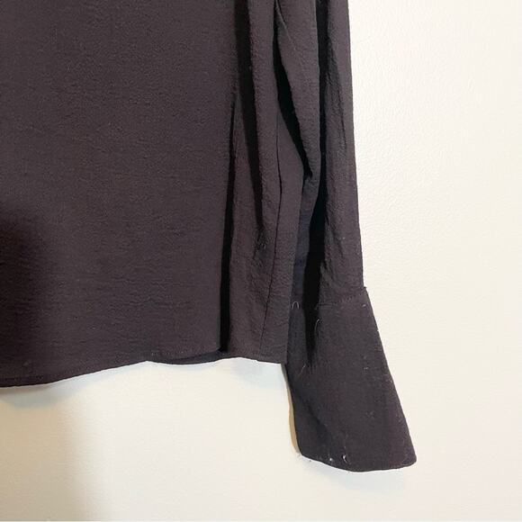 H&M Divided Women's Stand-Up Collar Deep Back Cutout Crêped Blouse Shirt Size 12 - Picture 7 of 10